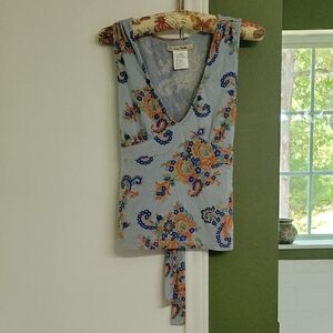 Free People Paisley Blue Tank Top